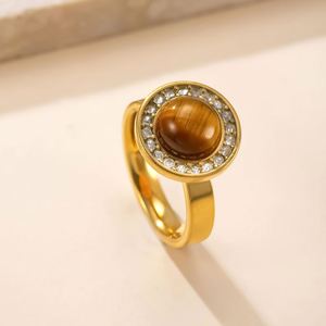 Women's Stainless Steel <b>Gold</b> Plated Vintage <b>Ring</b> Cross Border Multi Direct Factory Quote Wholesalers Corrosion Resistant - Product Image 4