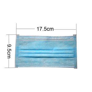 Mascarilla Facial Desechable de <span class=keywords><strong>3</strong></span> Capas de Polipropileno No Tejido con Orejeras Redondas de <span class=keywords><strong>3</strong></span> mm - Product Image 1