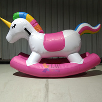 Caballo Inflable de PVC con Forma de Unicornio, Personalizado, Divertido para Niños, con Bomba Eléctrica para Uso en Exteriores