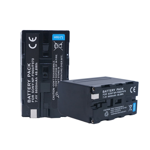 Factory Price NP-F970 Battery 7.4V 6600mAh Rechargeable Lithium-ion Battery NP-F960 Digital Camera Batteries for Sony Camera