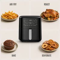 Friteuse à air chaud 7L à panier unique avec commande tactile LED, 10 programmes de cuisson prédéfinis, four électrique à air chaud rapide pour usage familial