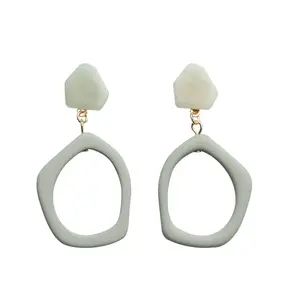 Hot Sale Womens Earings Jewelry Christmas Gifts Geometric Acrylic Earrings Silver 925 Earrings Stud