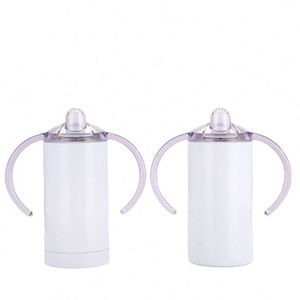 Gobelet isotherme à double paroi en acier inoxydable de 12 oz avec poignées pour bébé - Performance thermique de 6 à 12 heures - Utilisation à froid et à chaud - Product Image 1