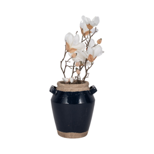 Vaso in terracotta bicolore con manici, decorazione rustica per soggiorno e camera da letto, vaso in ceramica per esposizione e decorazione. - Product Image 2