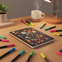 Carnet à spirales relié en papier rigide A5 ligné pour l'école, le bureau, la maison, les cadeaux