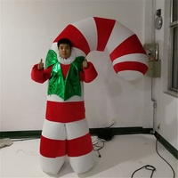 Père Noël gonflable géant de dessin animé, Père Noël gonflable décoratif d'extérieur OEM