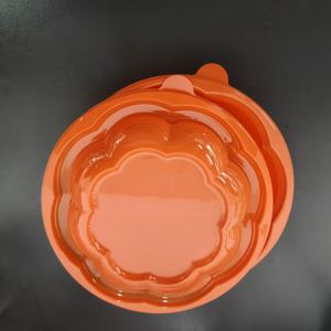 Mangkuk Salad Microwave plastik besar, mangkuk Salad sekali pakai, plastik bulat transparan/Oranye 64oz dengan tutup hewan peliharaan - Product Image 3