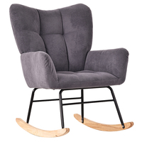 Fauteuil de salon moderne en velours, inclinable, gonflable, en tissu, avec dossier haut, en bois, pour une personne
