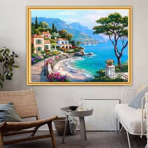 Nouvelle conception 30*40cm, peinture numérique moderne, paysage, peinture à la main, broderie diamant 5D, cadre acrylique inclus - Product Image 2