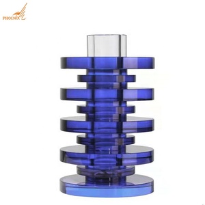 Vase à fleurs en cristal, idées de <span class=keywords><strong>décoration</strong></span> d'intérieur en verre, vase cylindrique moderne de grande taille, gris fumé, pour fleurs, directement de l'usine de Pujiang - Product Image 5