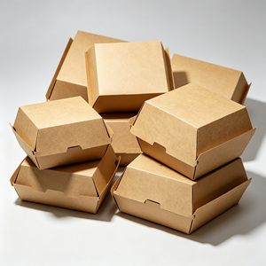 Biologisch Abbaubare Maßgefertigte Starre Wellpappe Clamshell <span class=keywords><strong>Burger</strong></span>-<span class=keywords><strong>Box</strong></span> mit Lackierung Magnetverschluss Schaumstoffauskleidung Einweg - Product Image 6