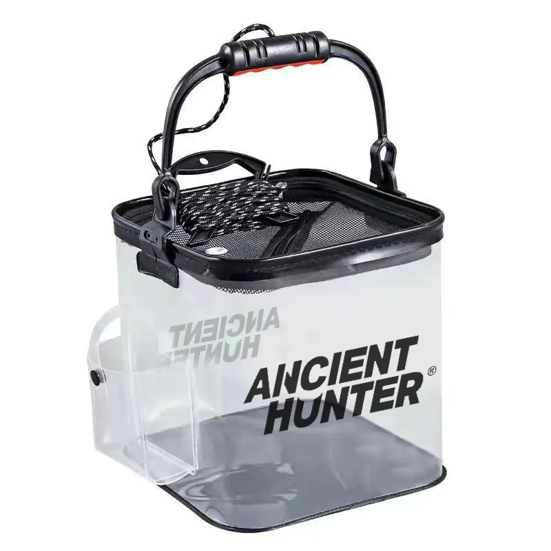 Ancient Hunter fish box with thickened fish protection bucket multi functional field fishing competition EVA folding fish bucket