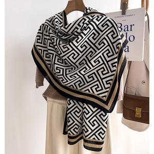 ผ้าขนแกะเทียมสีน้ำตาลยาวผ้าพันคอแคชเมียร์เทียมผ้าพันคออเนกประสงค์สำหรับฤดูใบไม้ผลิฤดูหนาวผ้าพันคอที่ให้ความอบอุ่นพร้อมโบว์ย้อมสีเรียบใช้ได้สองชั้น - Product Image 4