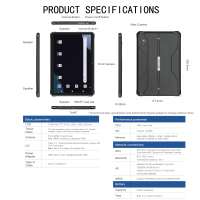 Tablette industrielle robuste Android 10,95 pouces, étanche IP68, anti-poussière, 4G LTE, GPS, NFC, appareil photo 48MP, 8 Go de RAM, 128 Go, double SIM, pour l'extérieur