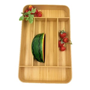 Bamboo <b>Storage</b> <b>Box</b> Rectangular Multi Compartment Drawer Organizer For <b>Kitchen</b> Utensils And Fruits - Product Image 2