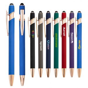 Bolígrafo Deportivo 2 en 1 Personalizado con Logotipo de Fábrica, Color Naranja Metálico, Tinta Negra de 1.0 mm, Estilo Recto, Promocional - Product Image 1