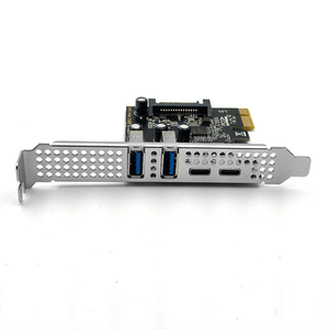 Tarjeta de Expansión PCIe <span class=keywords><strong>USB</strong></span> 3.0 Tipo-C, 4 Puertos, Chip D720201, <span class=keywords><strong>Adaptador</strong></span> Hub <span class=keywords><strong>USB</strong></span> de Alta Velocidad de 5Gbps con Alimentación SATA para PC de Escritorio - Product Image 2