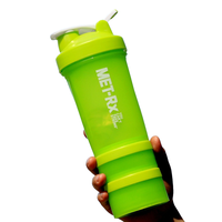 Logo personnalisé 450ml 3 couches en plastique protéine shaker bouteille Gym Fitness mélangeur tasse sport bouteille d'eau cadeau d'affaires