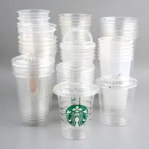 Reusable Plastic Cups With Lids 24oz Venti Size Craft Clear Cup 5 Sets Bulk  DIY
