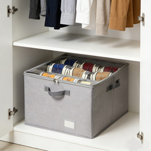 Fabric Foldable Shoe Storage Box With Lid Transparent Compartments Dustproof Organizer Rectangle Standing Type Solid Color - Product Image 1
