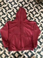 Sweat-shirt à capuche intégral bleu roi pour homme, coupe classique, couleur unie, en molleton bouclette, manches longues, avec poche, 370 grammes