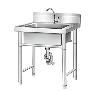 Ristorante personalizzato singola ciotola industriale lavello cucina commerciale in acciaio inox lavello da cucina
