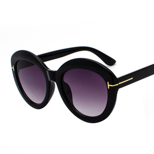 Maidis Women's Oversized Round Sunglasses UV400 PC <b>Frame</b> <b>Black</b> Lens Beach Fashion Style - Product Image 3