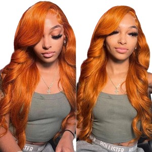 Perruque Lace Front Orange pour Femme, Cheveux Longs Bouclés Style Européen-Américain Bozhen M8801, Boucles Volumineuses, Collection <span class=keywords><strong>TUME</strong></span> Transfrontalière Afrique - Product Image 5