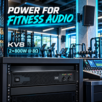 Amplificateur stéréo AOFO KV8 Classe H 2U à montage en rack, double canal, amplificateur audio PA pour discothèques, salles de réception et enceintes de tournée