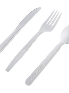 Ensemble de couteaux, fourchettes et cuillères jetables écologiques biodégradables PLA, emballés individuellement, fabriqués en Chine - Product Image 5