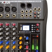 Table de mixage numérique professionnelle 6 canaux Console de mixage audio DJ Console de mixage sonore avec DSP Bluetooth MP3 USB