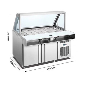 Congelador <span class=keywords><strong>Horizontal</strong></span> de Acero Inoxidable, Equipo de Barra de Ensaladas, Refrigerador - Product Image 1