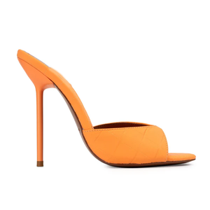 Mules à talons hauts tendance été 2026, effet croco, en PU, bout rond, couleurs vives, super mode, à prix abordable - Product Image 2