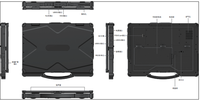 Tablette industrielle robuste de 14 pouces, Windows 10/11, Intel Core I5/i7, 700 nits de luminosité élevée, IP65 étanche à l'eau et à la poussière, résistance aux chutes de 1,22 m