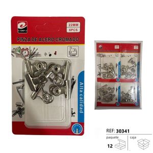 Pinza De Acero Cromado 22Mm 6Pcs Alta Calidad - Product Image 3