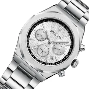 Individuelle uhr modische designs oem-logo sport edelstahl chronografenuhren für herren luxus