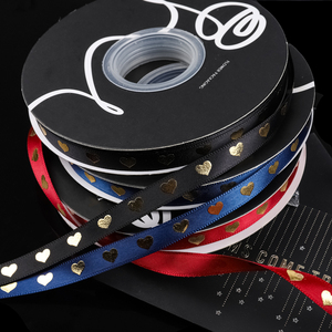 Vàng-dập nổi tim Ribbon bó Hoa Quà Tặng gói giấy Ribbon Floral trang trí Bow Ribbon bán buôn - Product Image 5