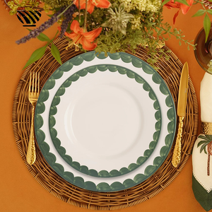 <span class=keywords><strong>Service</strong></span> de <span class=keywords><strong>vaisselle</strong></span> en céramique à bord festonné pastel - Mariages, hôtels, personnalisable, écologique, passe au lave-<span class=keywords><strong>vaisselle</strong></span>, <span class=keywords><strong>vaisselle</strong></span> pour une ambiance vibrante - Product Image 2
