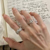 Ensemble de bagues vintage en argent mat pour femmes, bijoux empilables avec motifs cœur et fleur de lys d'inspiration antique