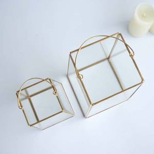 Lanterne trapézoïdale faite à la main Design Vintage maison suspendue <span class=keywords><strong>en</strong></span> métal verre bougeoir Portable maison à souder lanterne - Product Image 4