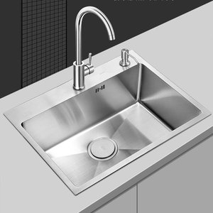 Brushed Stainless Steel Kitchen Sink with Knife Holder Pull <b>Down</b> Faucet and Drying Rack Multifunctional Sink - Product Image 4