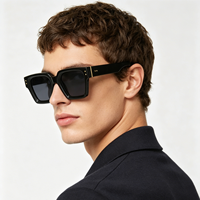 Lunettes de soleil vintage rétro personnalisées avec logo de marque pour hommes et femmes, monture rectangulaire orange, lunettes de soleil carrées tendance