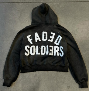 Felpe Vintage <span class=keywords><strong>Look</strong></span> 450 Gsm in cotone Terry francese con cappuccio e lavaggio con cappuccio personalizzato con ricamo e stile da strada Cropped felpa con cerniera - Product Image 3