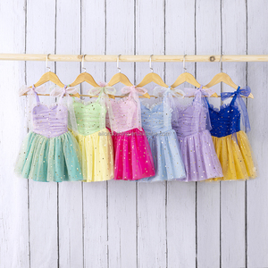 Vestido de fiesta de yoga para niñas, tutú de malla suave con estrellas, atuendo de cumpleaños para niños pequeños, ropa colorida, proveedor de marca privada - Product Image 4