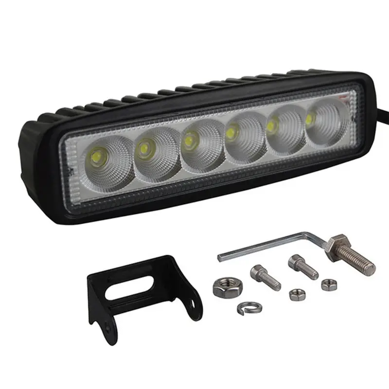 Luz LED de circulación diurna para coche todoterreno, foco de luz de inundación de 18W, 6x3W, para Jeep 4x4 ATV 4WD SUV, estilo de coche