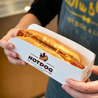 Boîtes rigides écologiques recyclables avec logo personnalisé, gaufrage, matériaux recyclés, plateau alimentaire coréen pour hot-dogs, boîte individuelle pour corndogs
