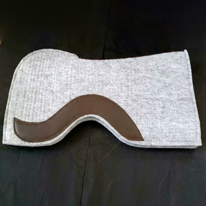 GN EXPORT Tapis de selle d'équitation western polyvalent avec insert en cuir marron, en feutre gris et doublure en polaire pour l'équitation - Product Image 5