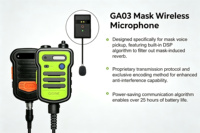 Microphone anti-bruit JuAn OEM/ODM avec réduction IA, solution de communication 3m, interphone sans fil mains libres VOX pour pompiers