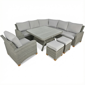 Ensemble de conversation moderne en aluminium osier et rotin ensemble de coin canapé <span class=keywords><strong>à</strong></span> manger pour patio cour parc-imperméable et durable <span class=keywords><strong>à</strong></span> l'extérieur - Product Image 4