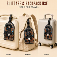 Étiquettes de bagage en PVC souple résistantes à l'eau, motif fille steampunk mécanique mignonne, anti-perte pour sacs de voyage - Fabricant direct, personnalisable